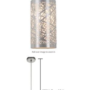 3x Silver Hanging Pendant Light Fixtures